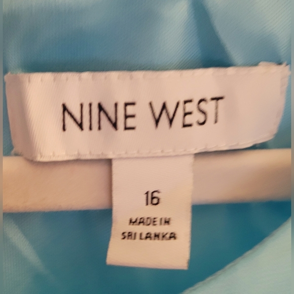 🏝Nine West Blue Long Sleeve Dress - Picture 3 of 7